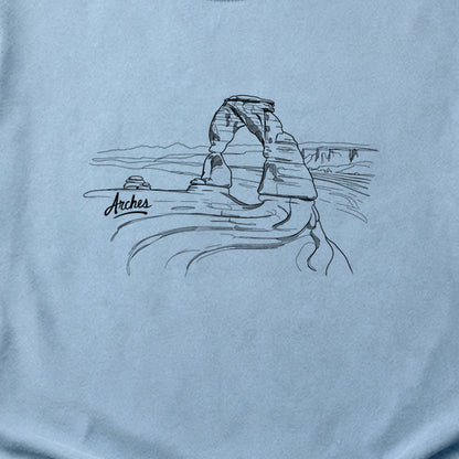 Arches Line Drawing Cotton T-Shirt