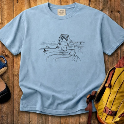 Arches Line Drawing Cotton T-Shirt