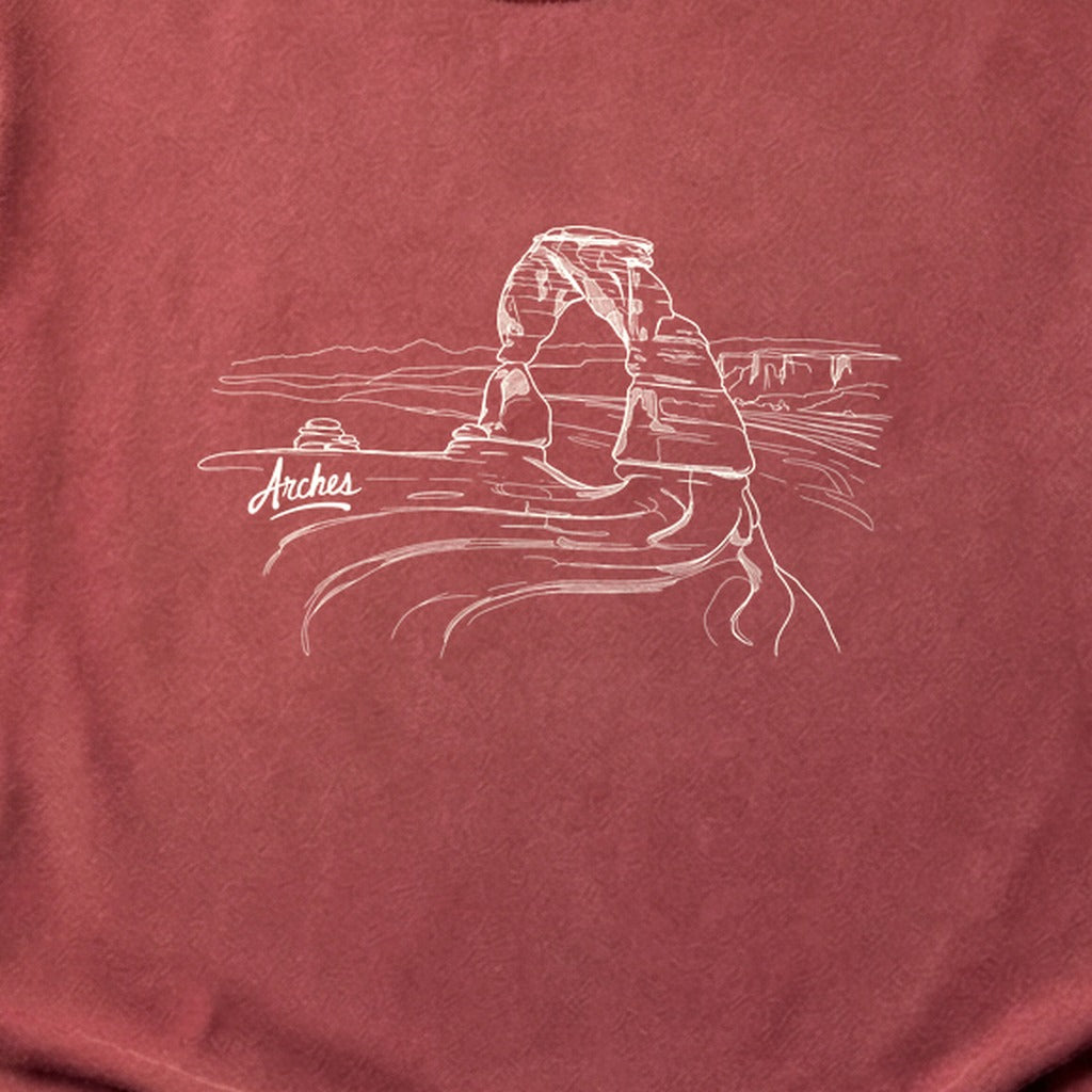 Arches Line Drawing Cotton T-Shirt