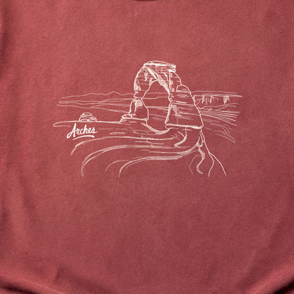 Arches Line Drawing Cotton T-Shirt