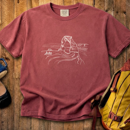 Arches Line Drawing Cotton T-Shirt