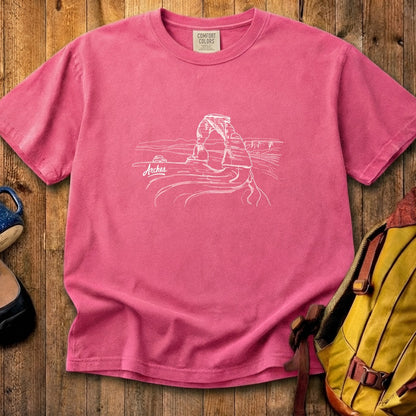 Arches Line Drawing Cotton T-Shirt