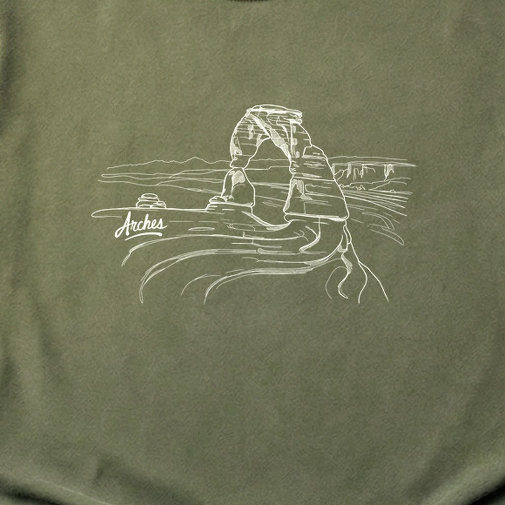 Arches Line Drawing Cotton T-Shirt