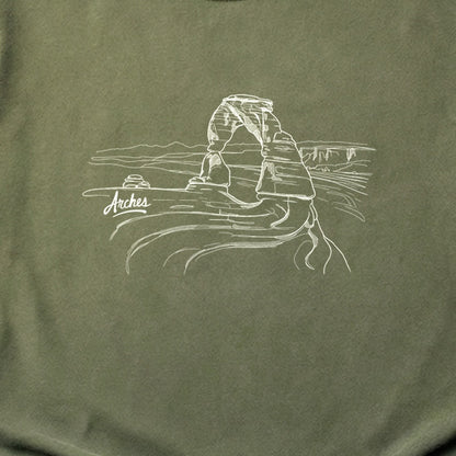 Arches Line Drawing Cotton T-Shirt