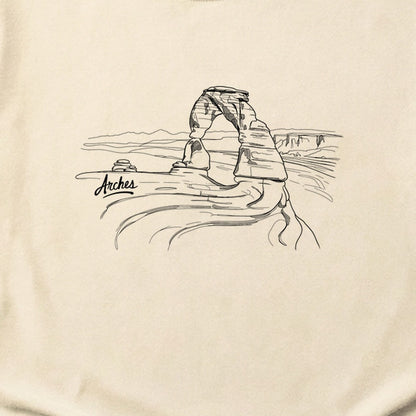 Arches Line Drawing Cotton T-Shirt