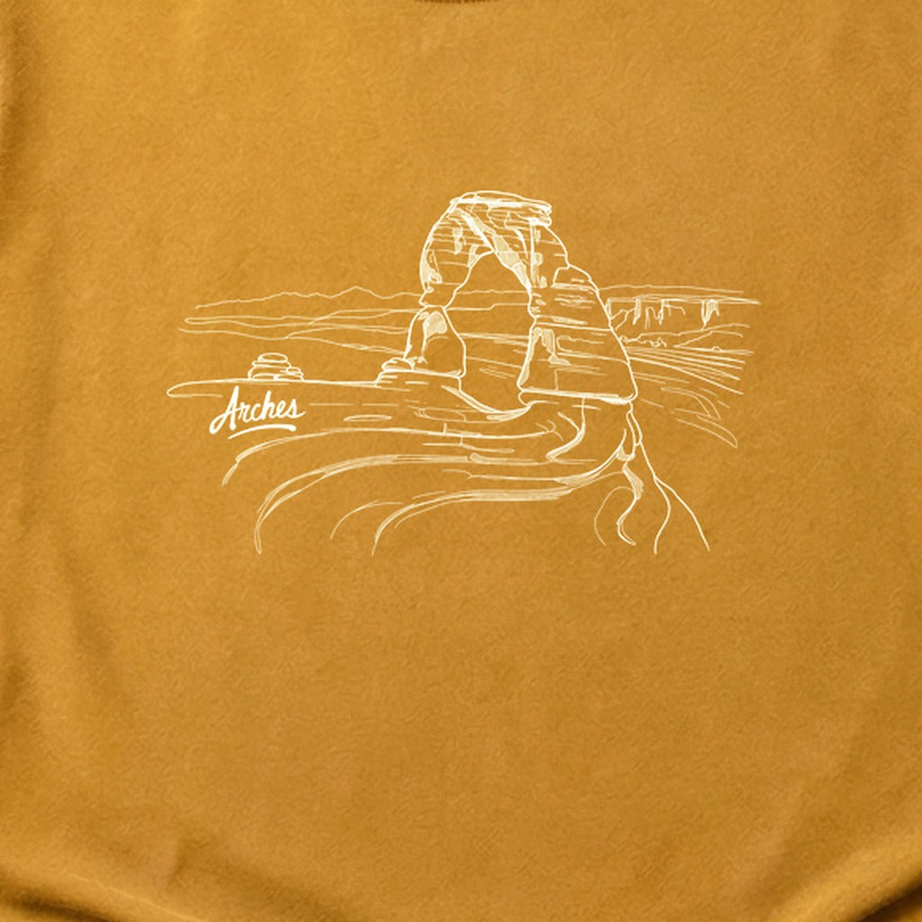 Arches Line Drawing Cotton T-Shirt