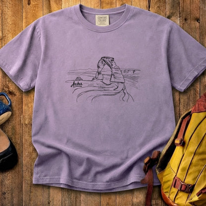 Arches Line Drawing Cotton T-Shirt