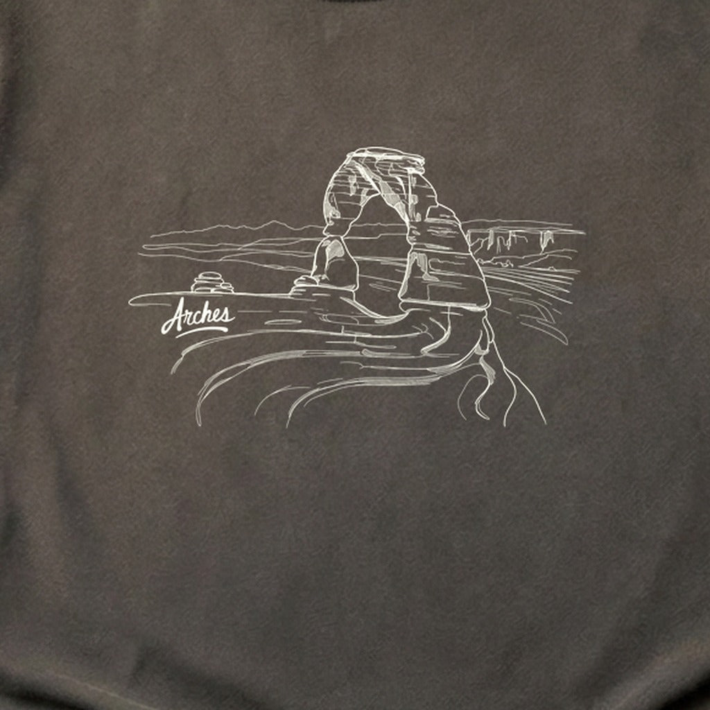 Arches Line Drawing Cotton T-Shirt