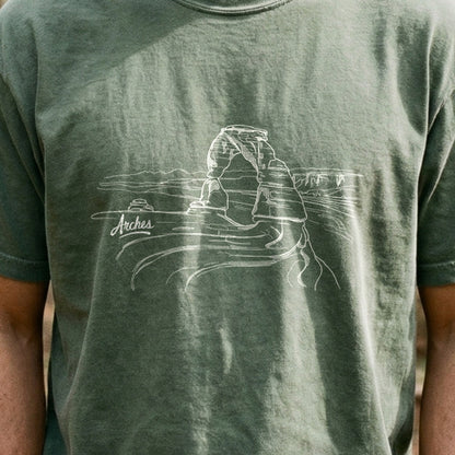 Arches Line Drawing Cotton T-Shirt