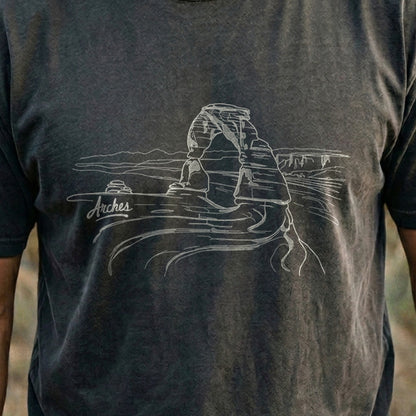 Arches Line Drawing Cotton T-Shirt