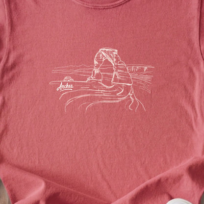 Arches Line Drawing Kids Cotton T-Shirt