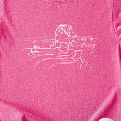 Arches Line Drawing Kids Cotton T-Shirt