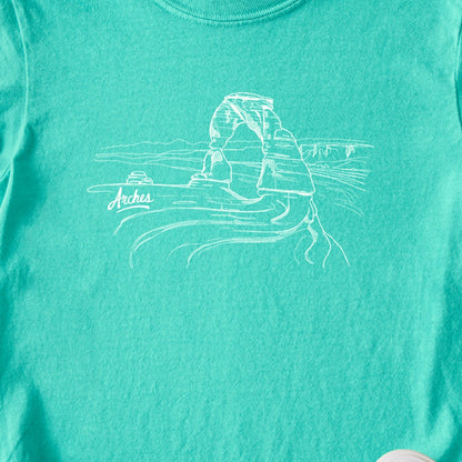 Arches Line Drawing Kids Cotton T-Shirt