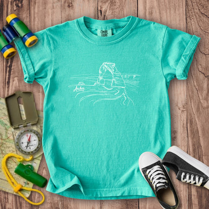 Arches Line Drawing Kids Cotton T-Shirt