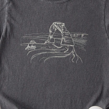 Arches Line Drawing Kids Cotton T-Shirt