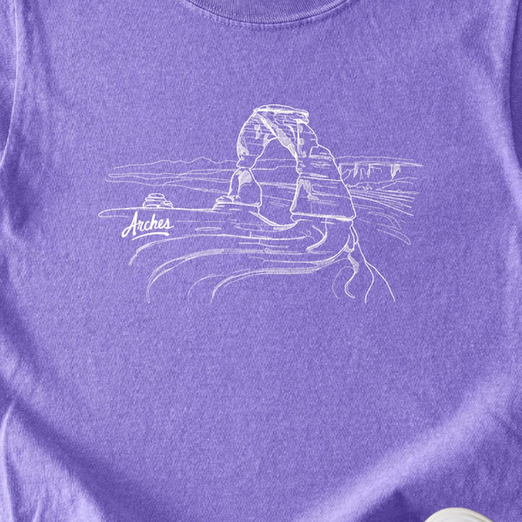 Arches Line Drawing Kids Cotton T-Shirt