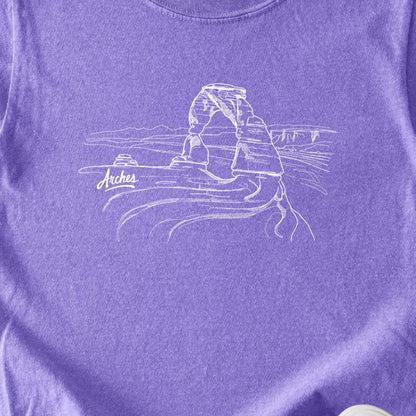 Arches Line Drawing Kids Cotton T-Shirt