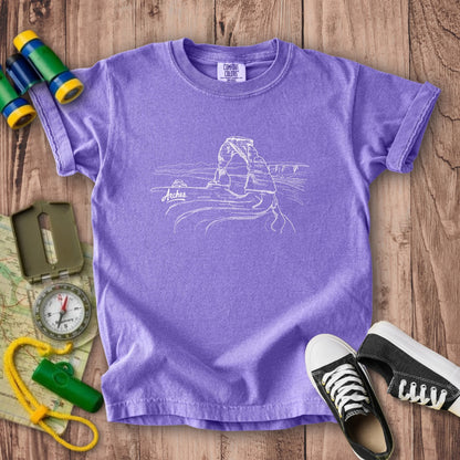 Arches Line Drawing Kids Cotton T-Shirt