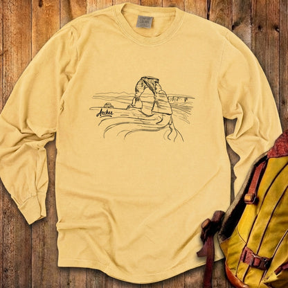 Arches Line Drawing Cotton Long Sleeve