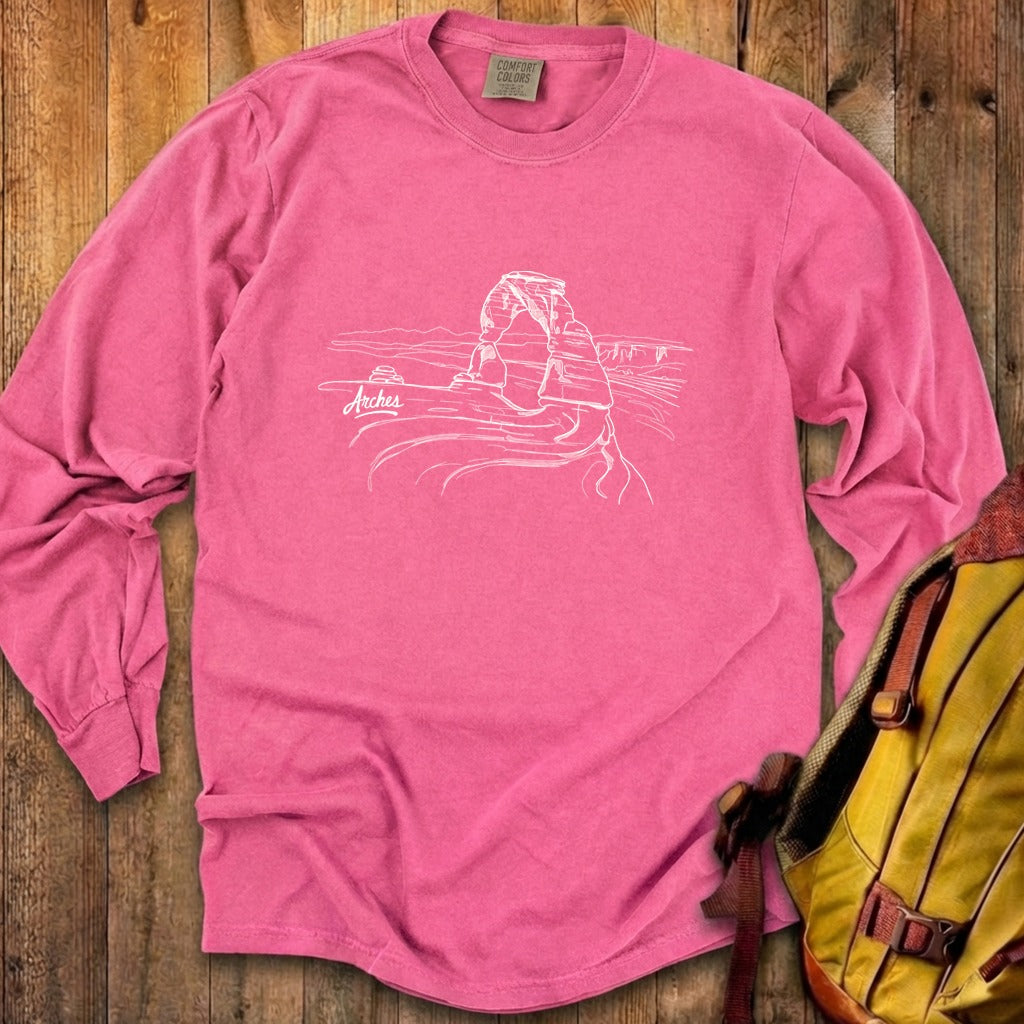 Arches Line Drawing Cotton Long Sleeve