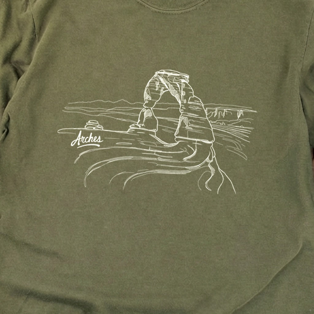Arches Line Drawing Cotton Long Sleeve