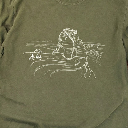 Arches Line Drawing Cotton Long Sleeve