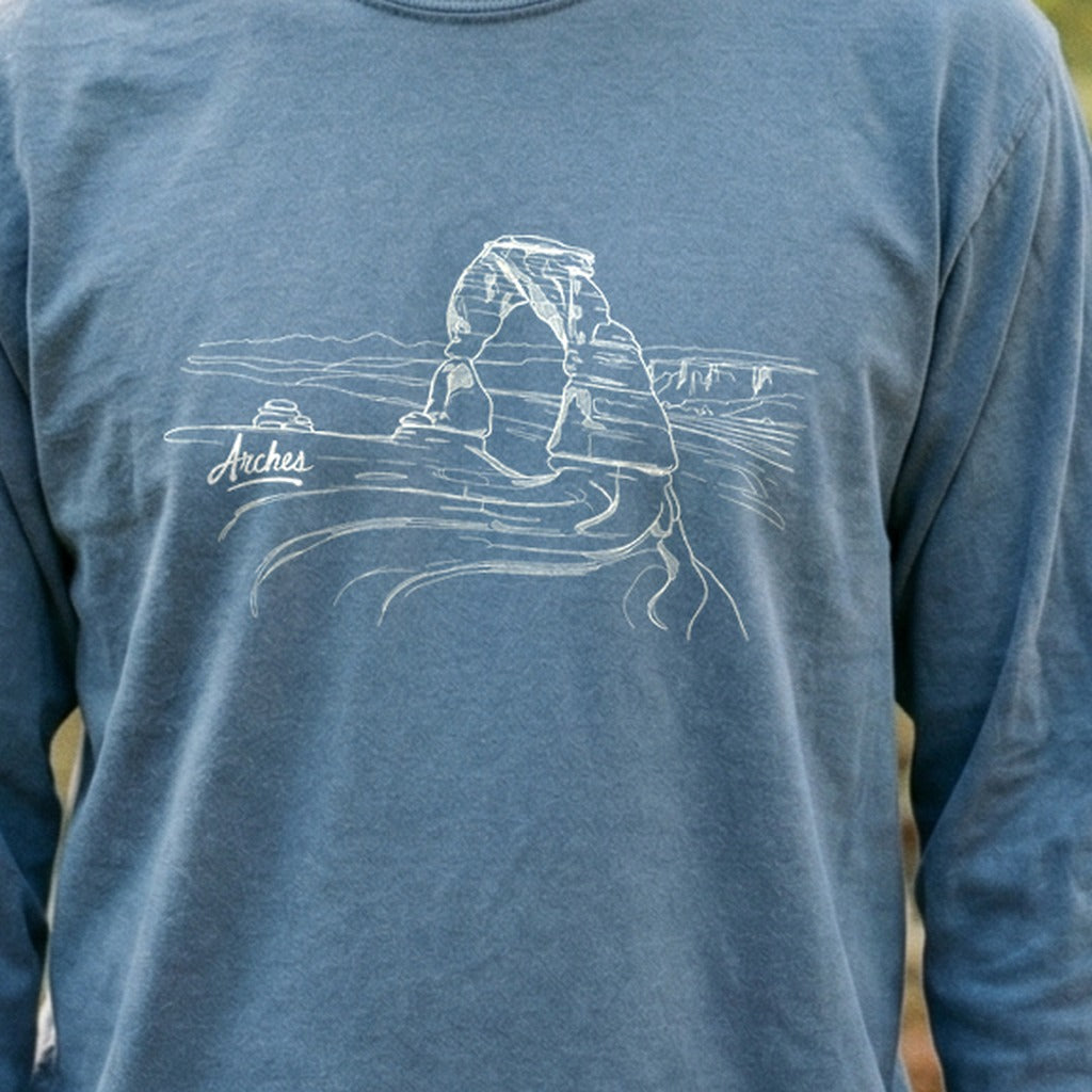 Arches Line Drawing Cotton Long Sleeve