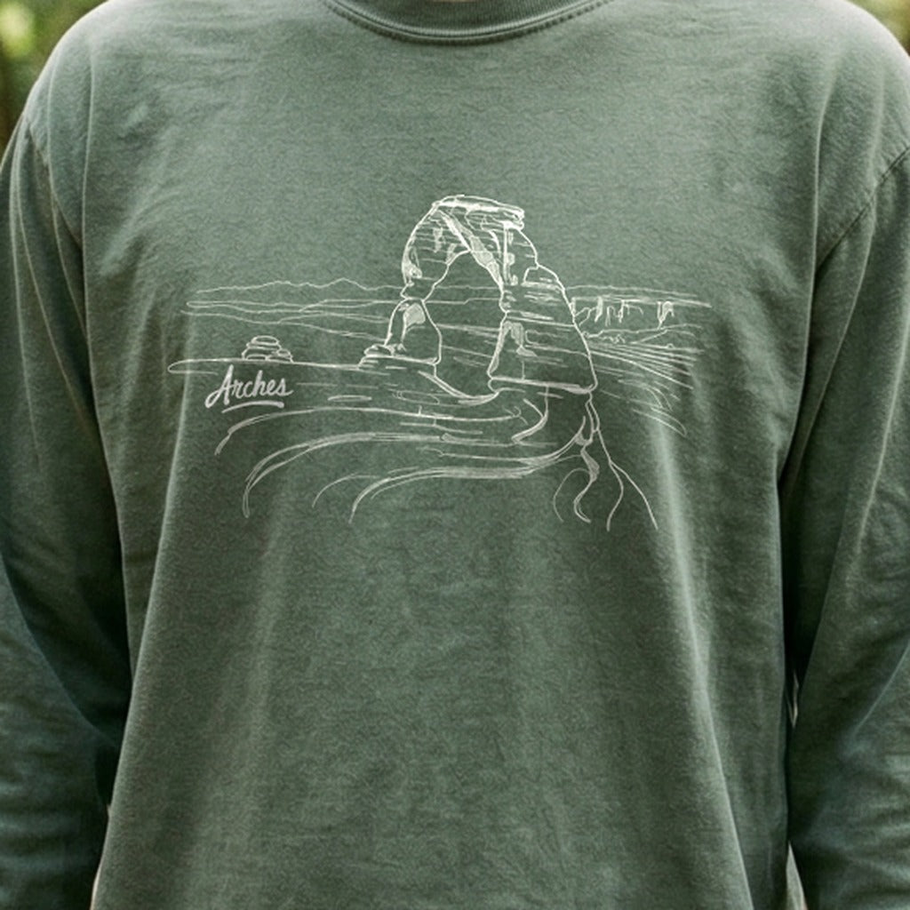 Arches Line Drawing Cotton Long Sleeve