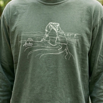 Arches Line Drawing Cotton Long Sleeve