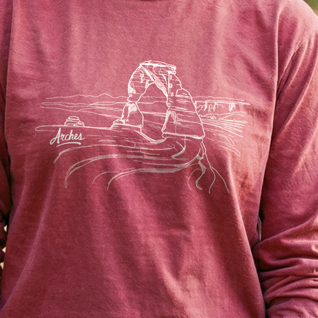 Arches Line Drawing Cotton Long Sleeve