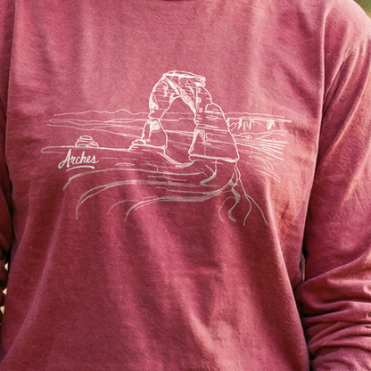 Arches Line Drawing Cotton Long Sleeve
