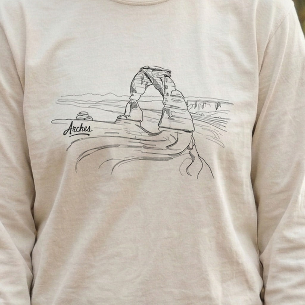 Arches Line Drawing Cotton Long Sleeve