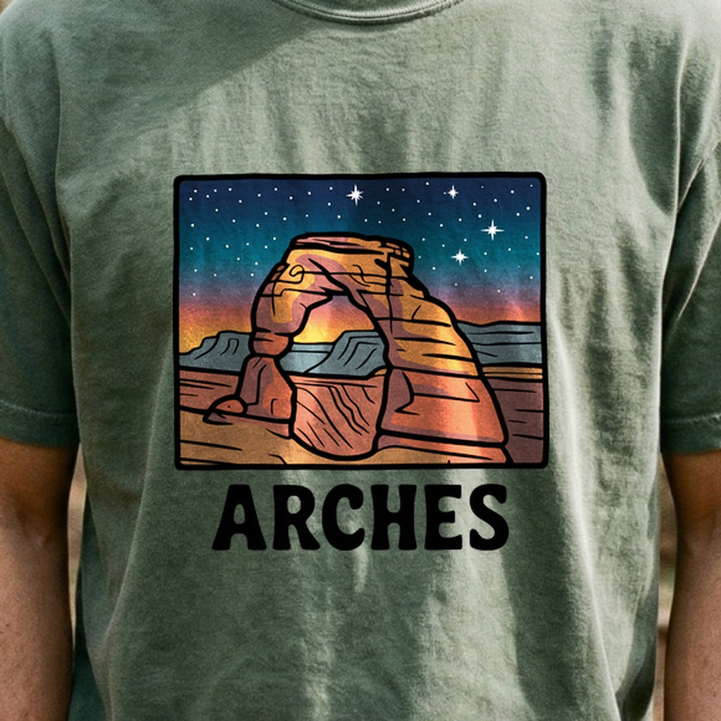 Arches at Night Cotton T-Shirt