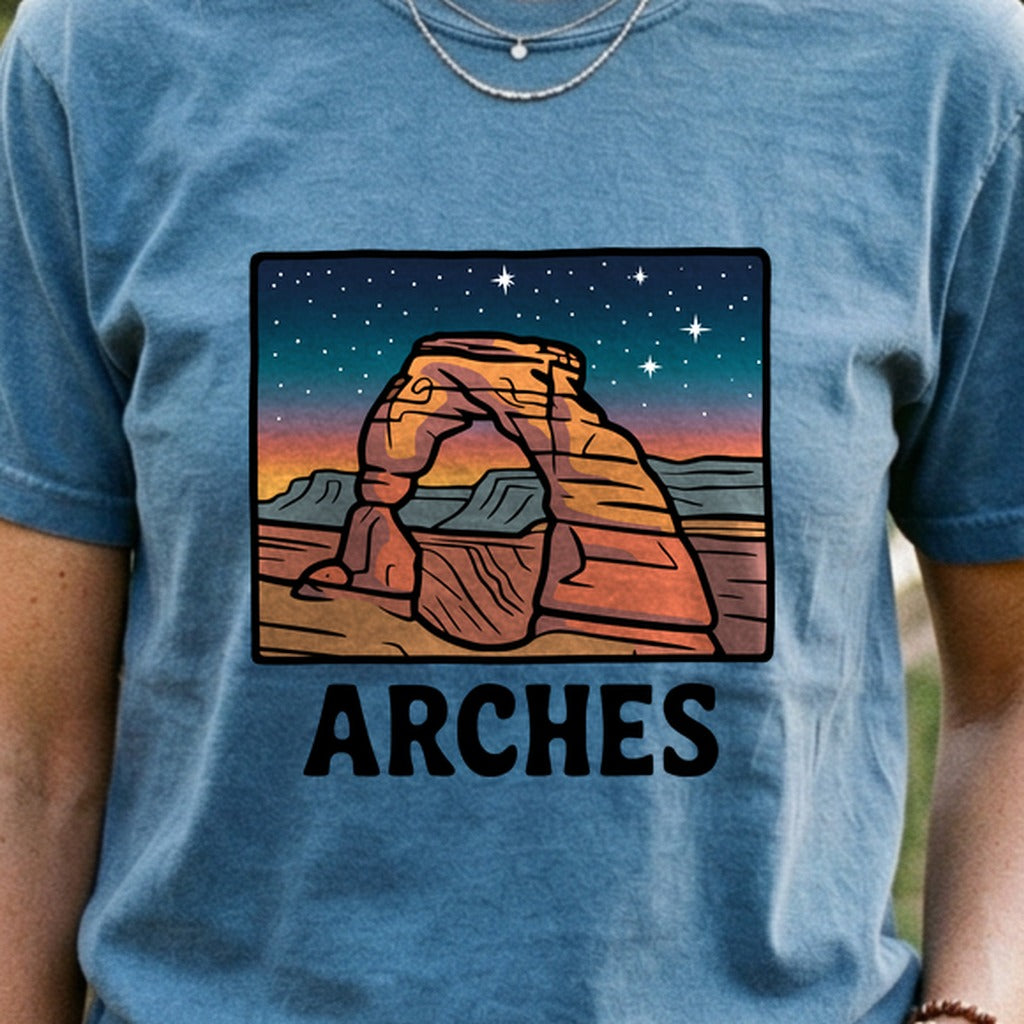 Arches at Night Cotton T-Shirt