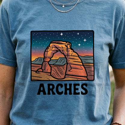 Arches at Night Cotton T-Shirt