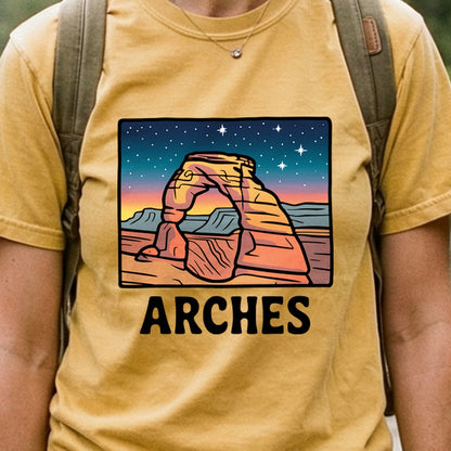 Arches at Night Cotton T-Shirt