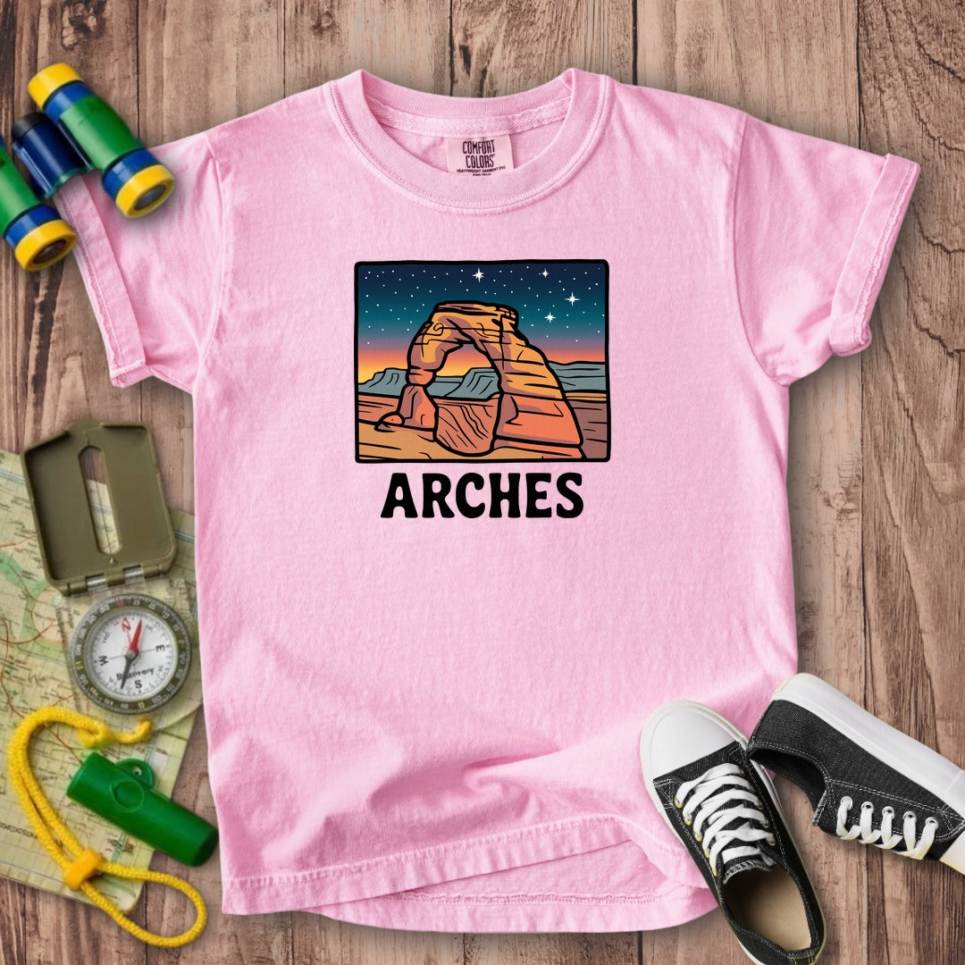Arches at Night Kids Cotton T-Shirt