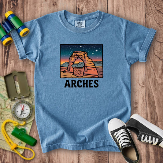 Arches at Night Kids Cotton T-Shirt