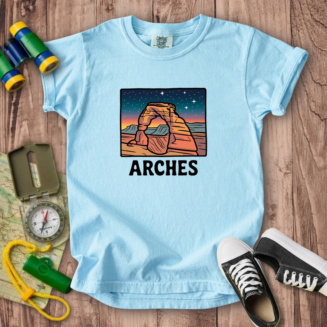 Arches at Night Kids Cotton T-Shirt