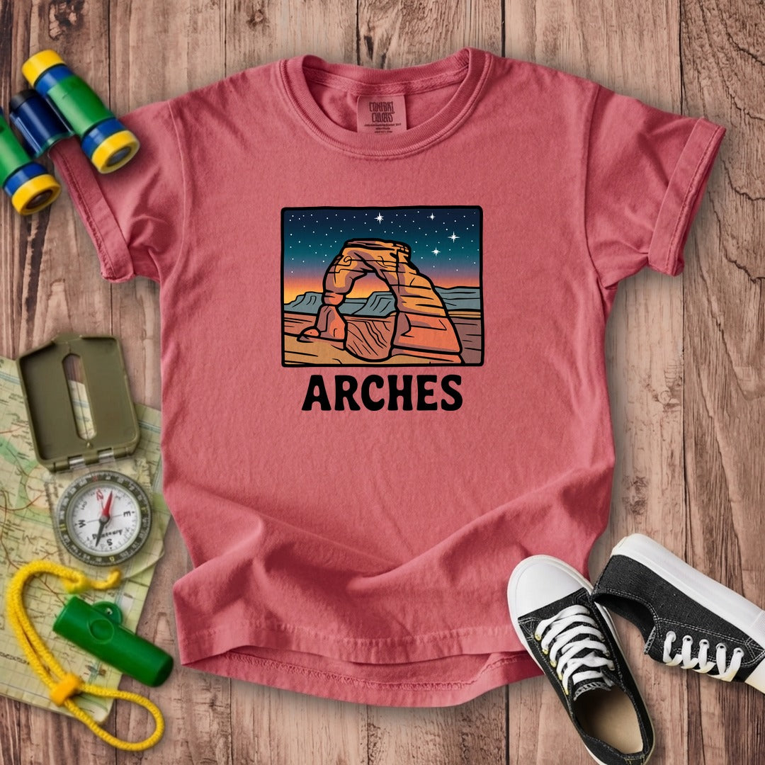 Arches at Night Kids Cotton T-Shirt