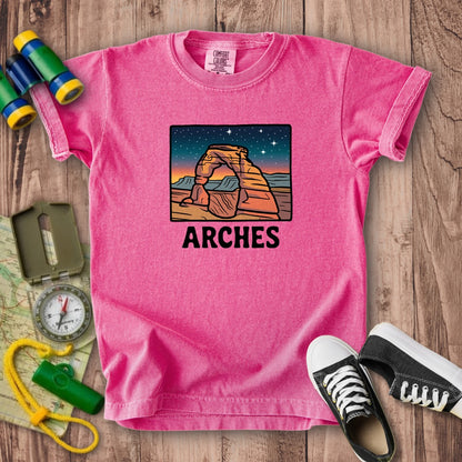 Arches at Night Kids Cotton T-Shirt