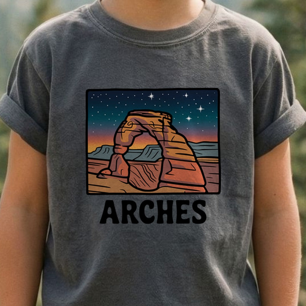 Arches at Night Kids Cotton T-Shirt
