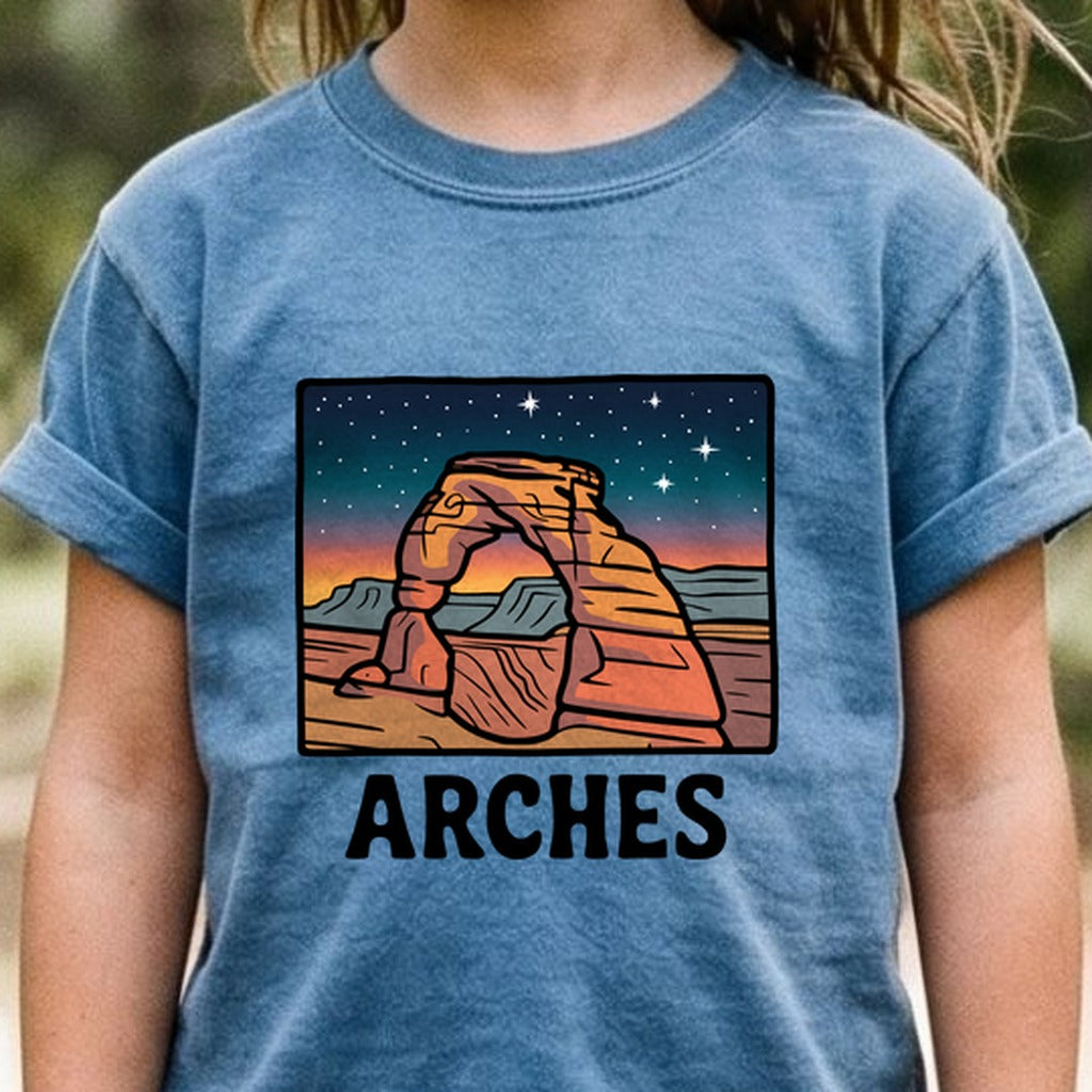 Arches at Night Kids Cotton T-Shirt