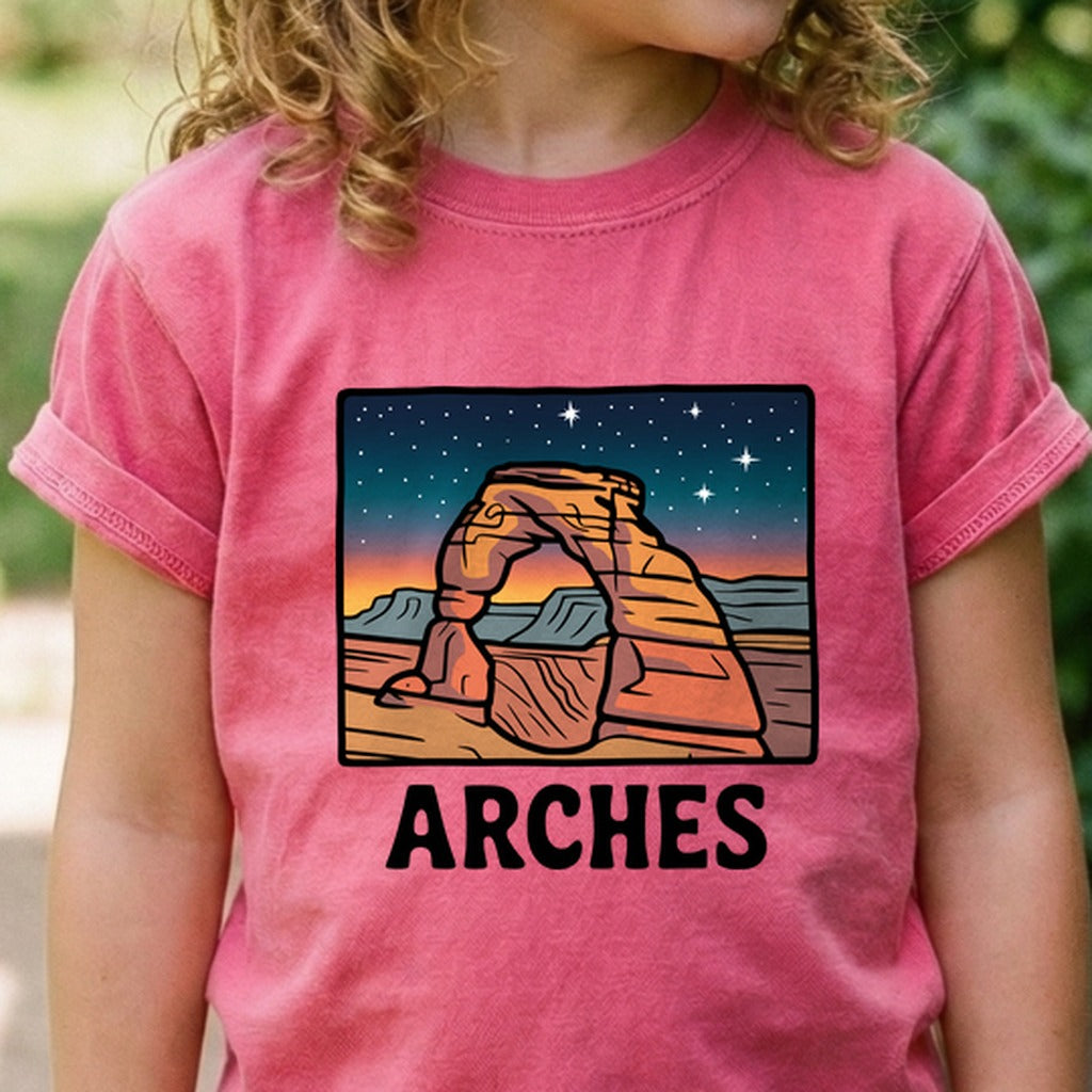 Arches at Night Kids Cotton T-Shirt