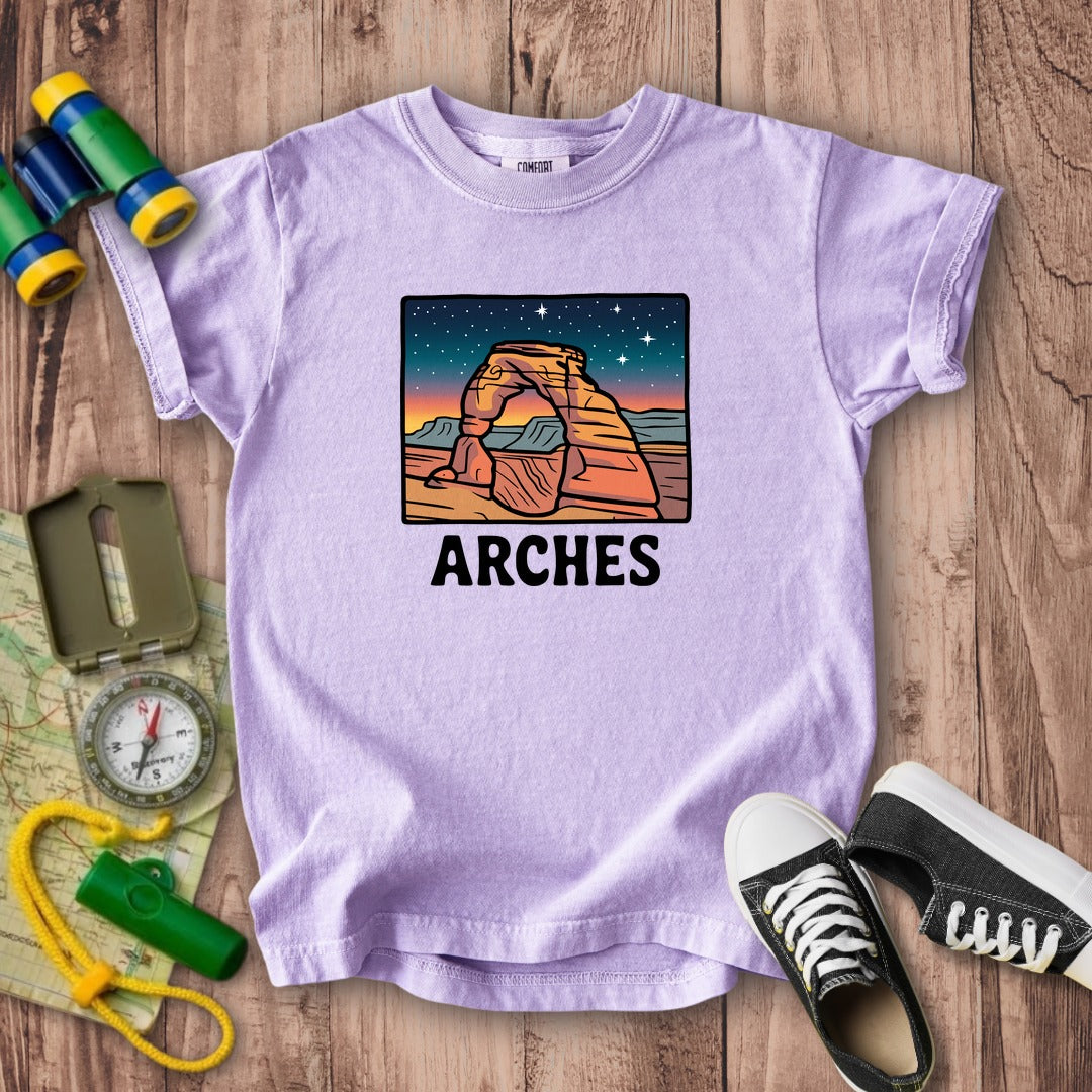 Arches at Night Kids Cotton T-Shirt