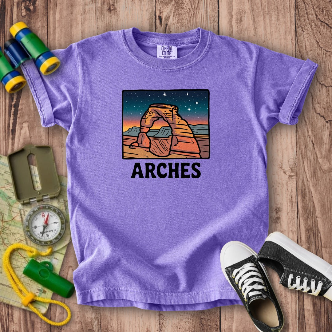 Arches at Night Kids Cotton T-Shirt