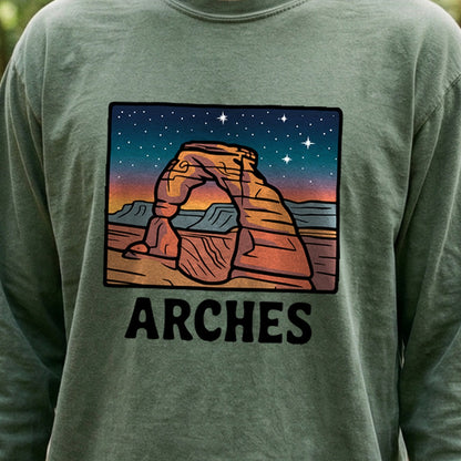 Arches at Night Cotton Long Sleeve