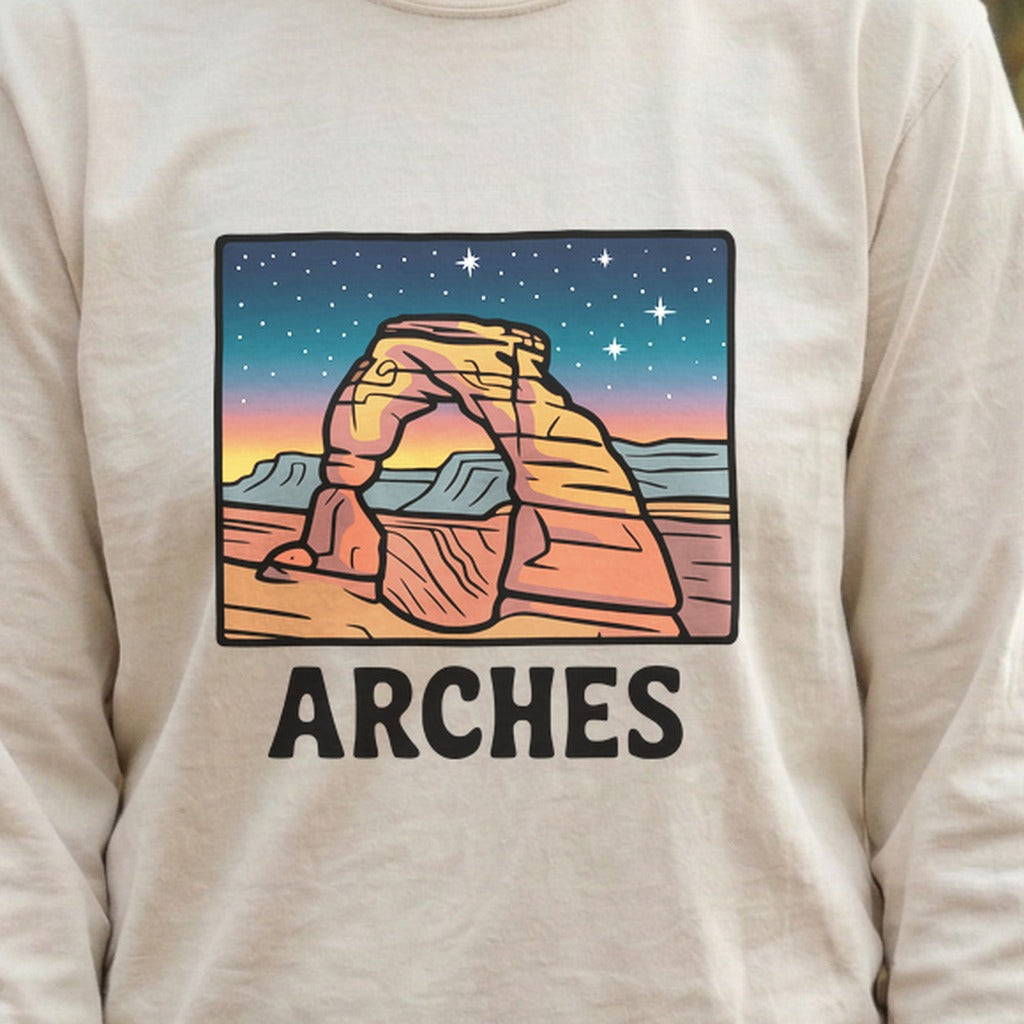 Arches at Night Cotton Long Sleeve