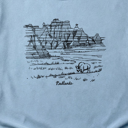 Badlands Line Drawing Cotton T-Shirt