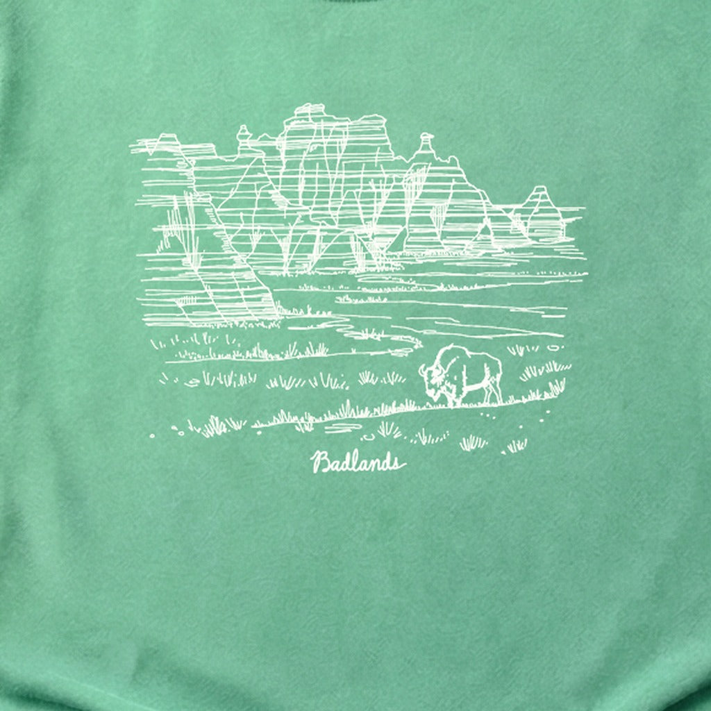 Badlands Line Drawing Cotton T-Shirt